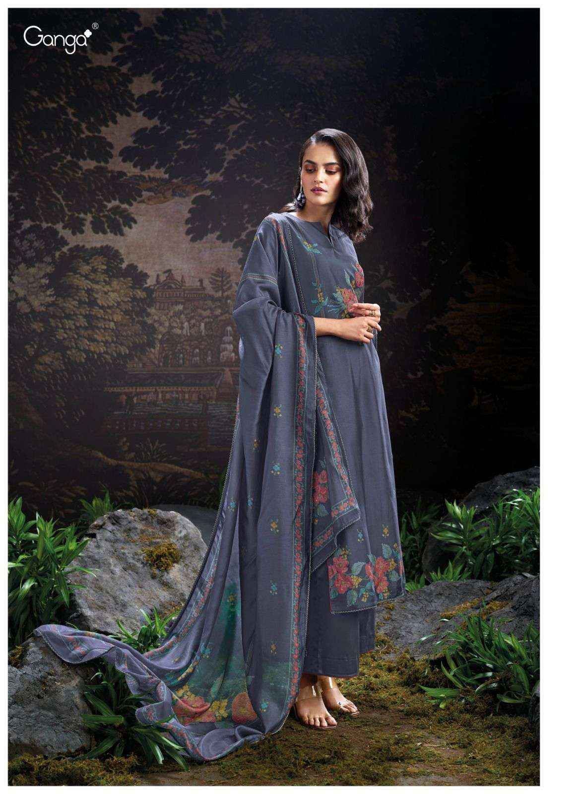 Ganga Onora Silk Dress Material 6 pcs Catalogue