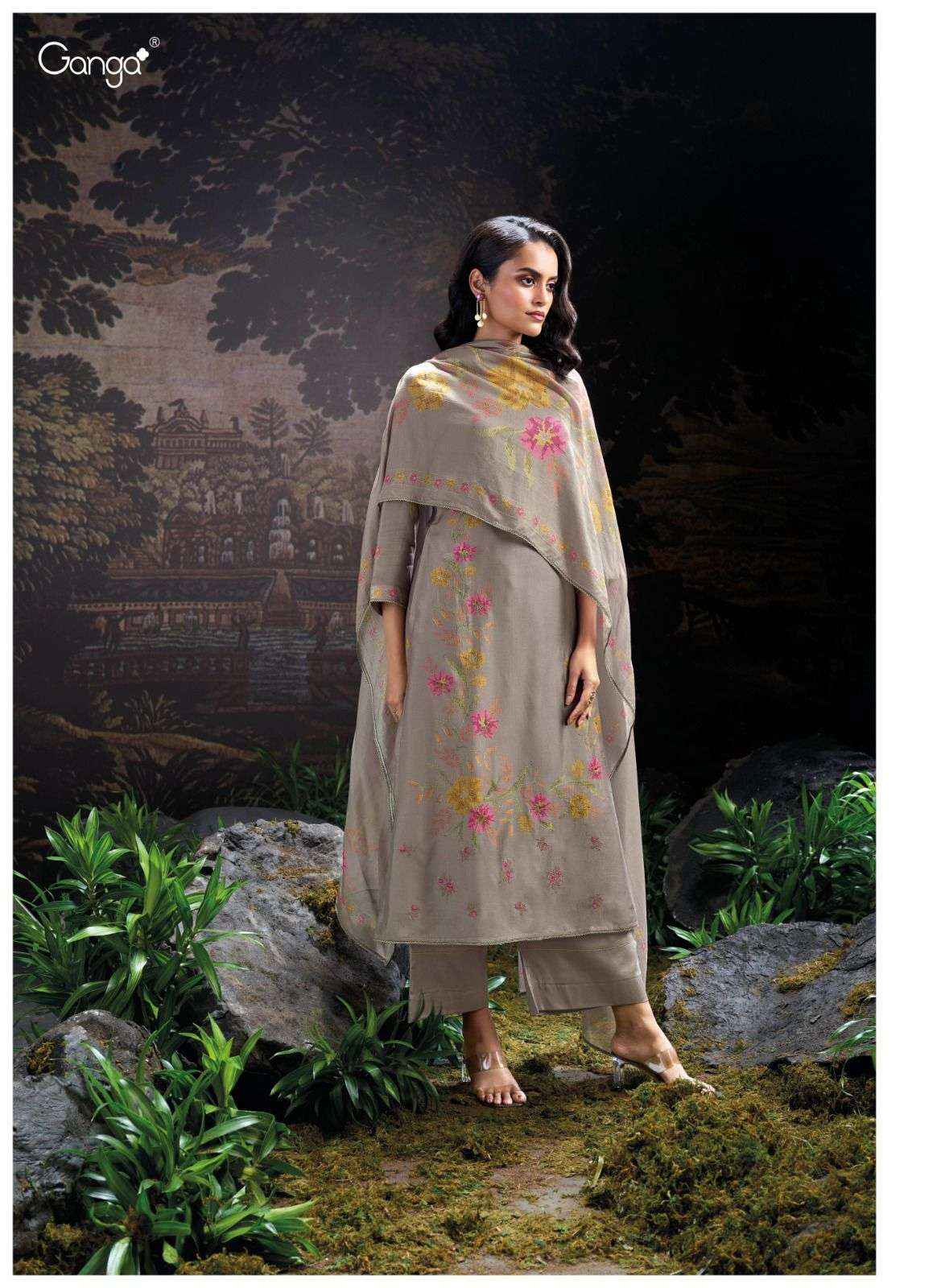 Ganga Onora Silk Dress Material 6 pcs Catalogue