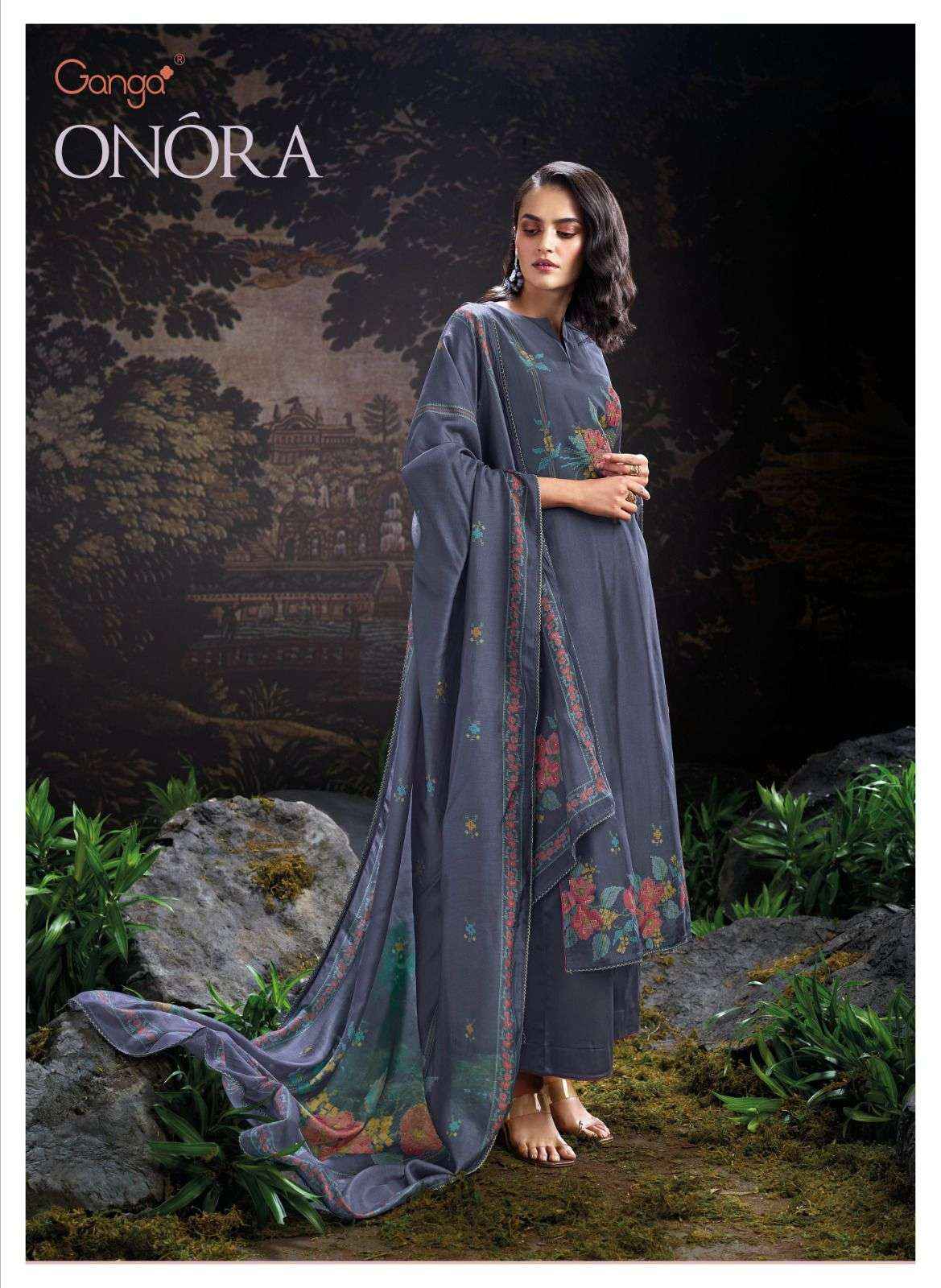 Ganga Onora Silk Dress Material 6 pcs Catalogue