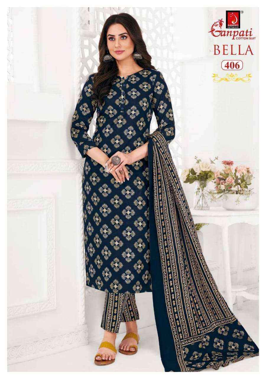 Ganpati cotton bella vol 4 Readymade suit ( 15 pcs catalogue)