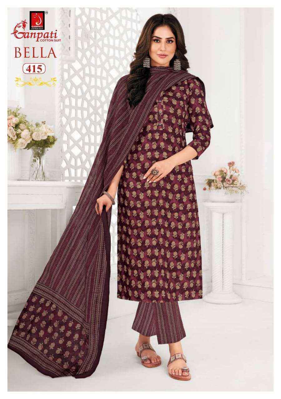 Ganpati cotton bella vol 4 Readymade suit ( 15 pcs catalogue)