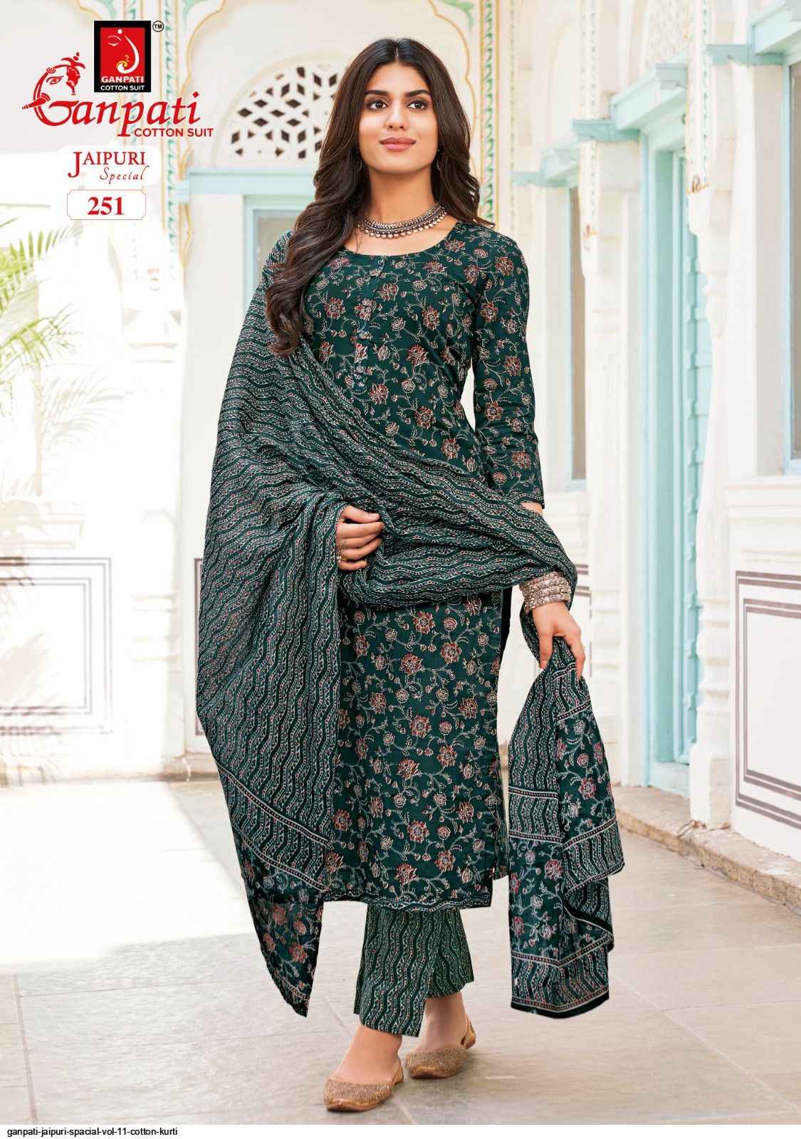 Ganpati Jaipuri Special Vol 11 Cotton Dress Material 15 pcs Catalogue
