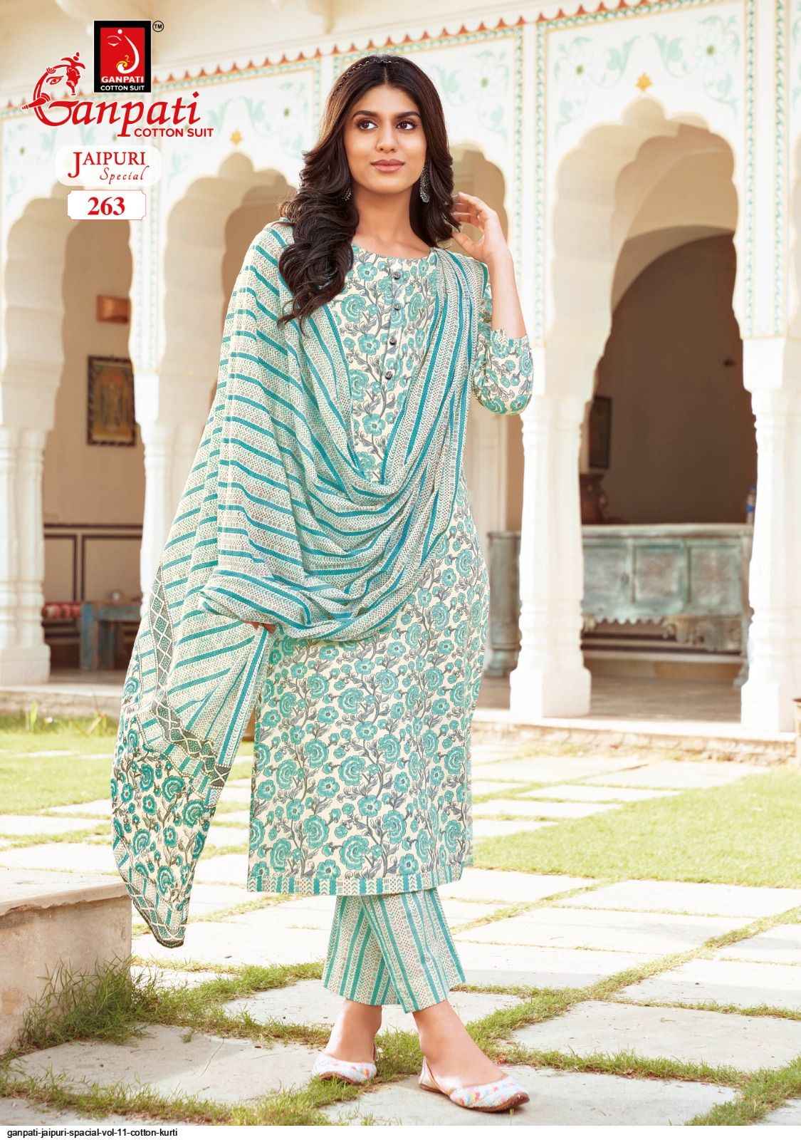 Ganpati Jaipuri Special Vol 11 Cotton Dress Material 15 pcs Catalogue