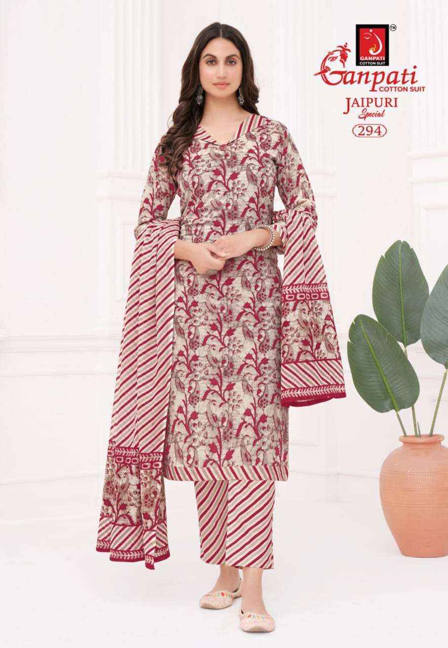 Ganpati Jaipuri Special Vol 13 Cotton Dress Material 15 pcs Catalogue