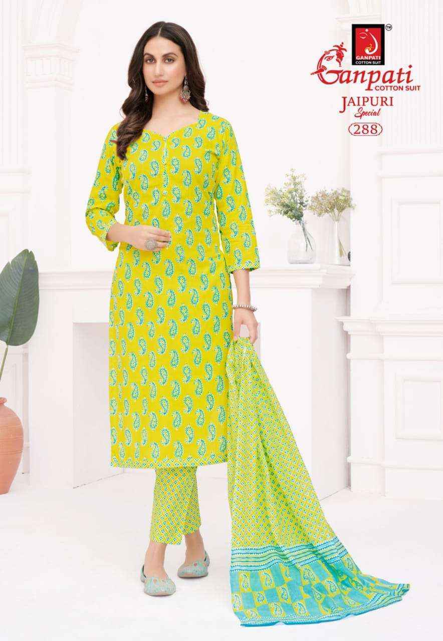 Ganpati Jaipuri Special Vol 13 Cotton Dress Material 15 pcs Catalogue
