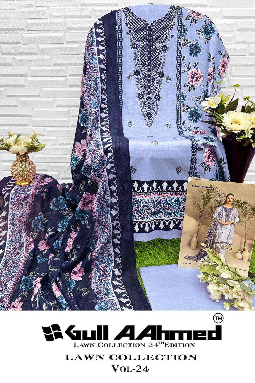 Gull Aahmed Lawn Collection Vol 24 Lawn Cotton Dress Material 6 pcs Catalogue