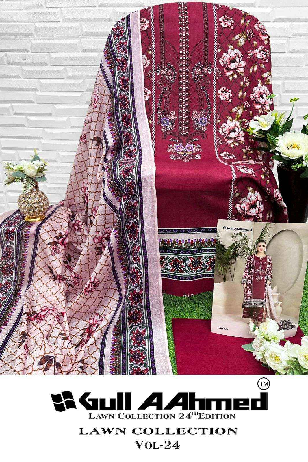 Gull Aahmed Lawn Collection Vol 24 Lawn Cotton Dress Material 6 pcs Catalogue
