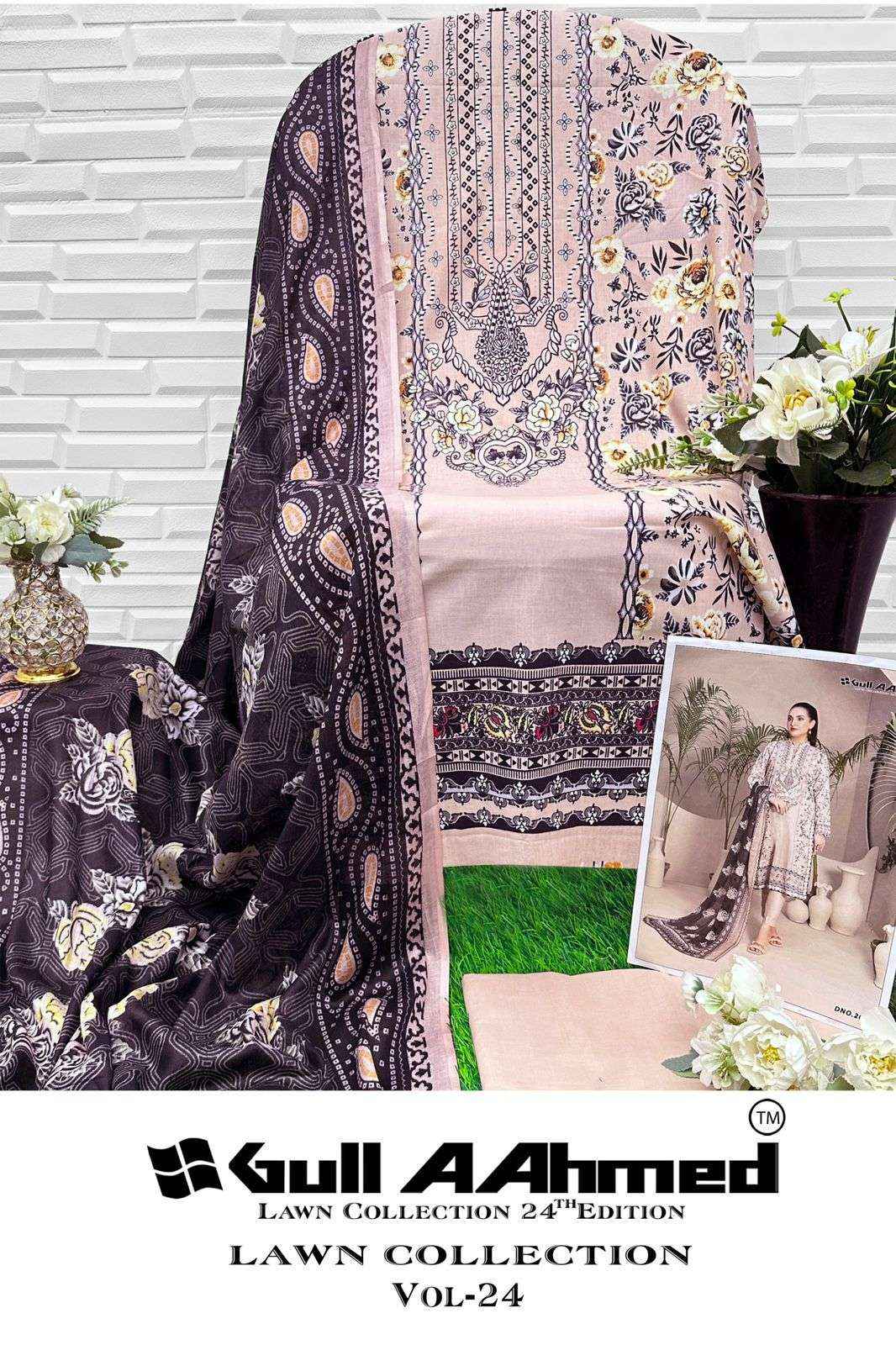Gull Aahmed Lawn Collection Vol 24 Lawn Cotton Dress Material 6 pcs Catalogue