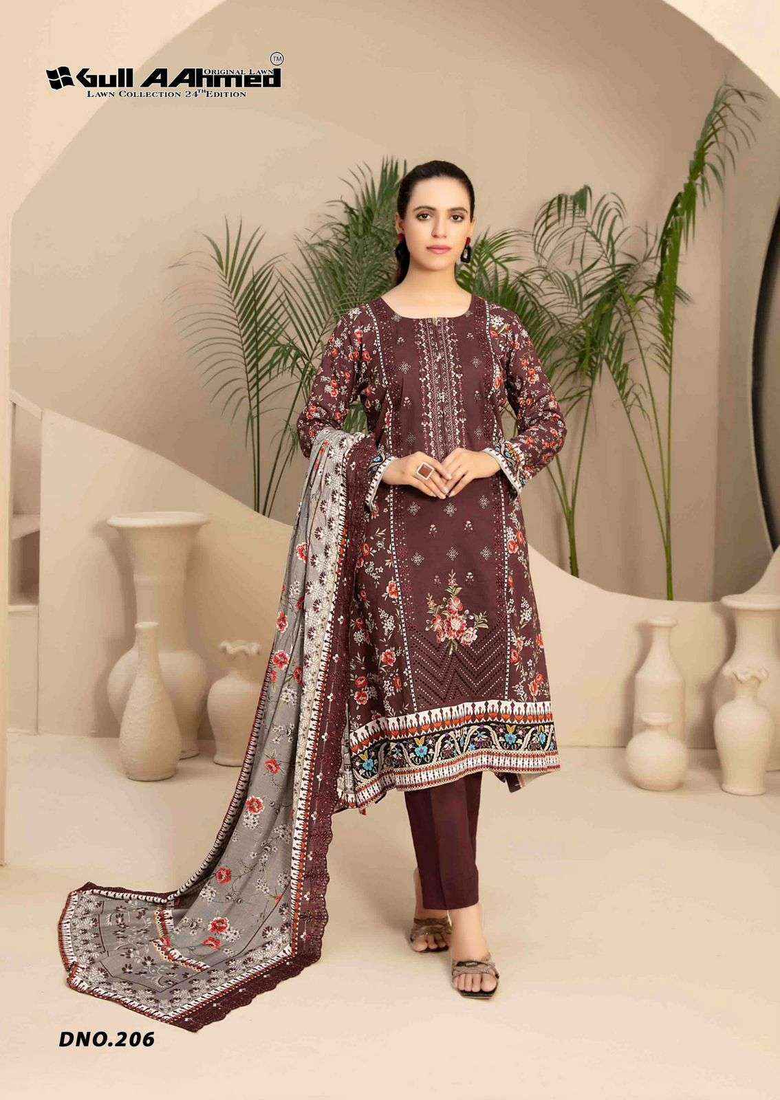 Gull Aahmed Lawn Collection Vol 24 Lawn Cotton Dress Material 6 pcs Catalogue