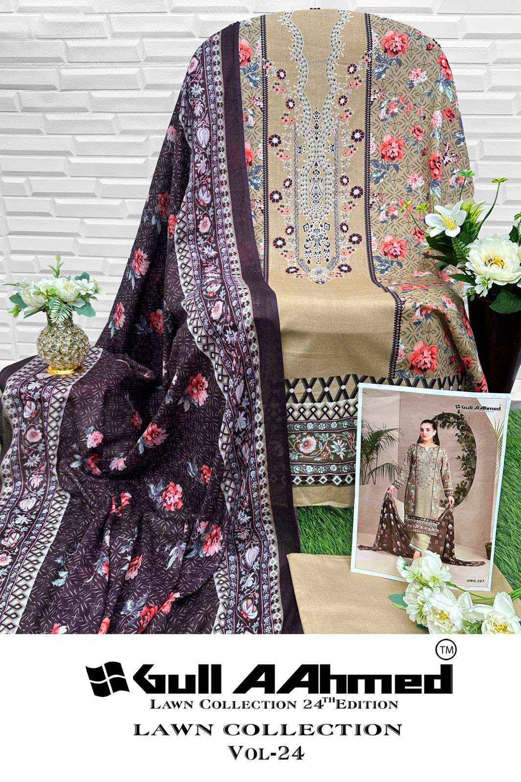Gull Aahmed Lawn Collection Vol 24 Lawn Cotton Dress Material 6 pcs Catalogue