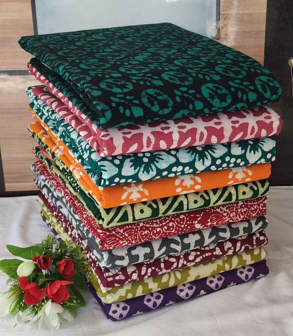 Hand Blok Wax Batik Cotton Non Catalog Dress Material 10 pcs Catalogue