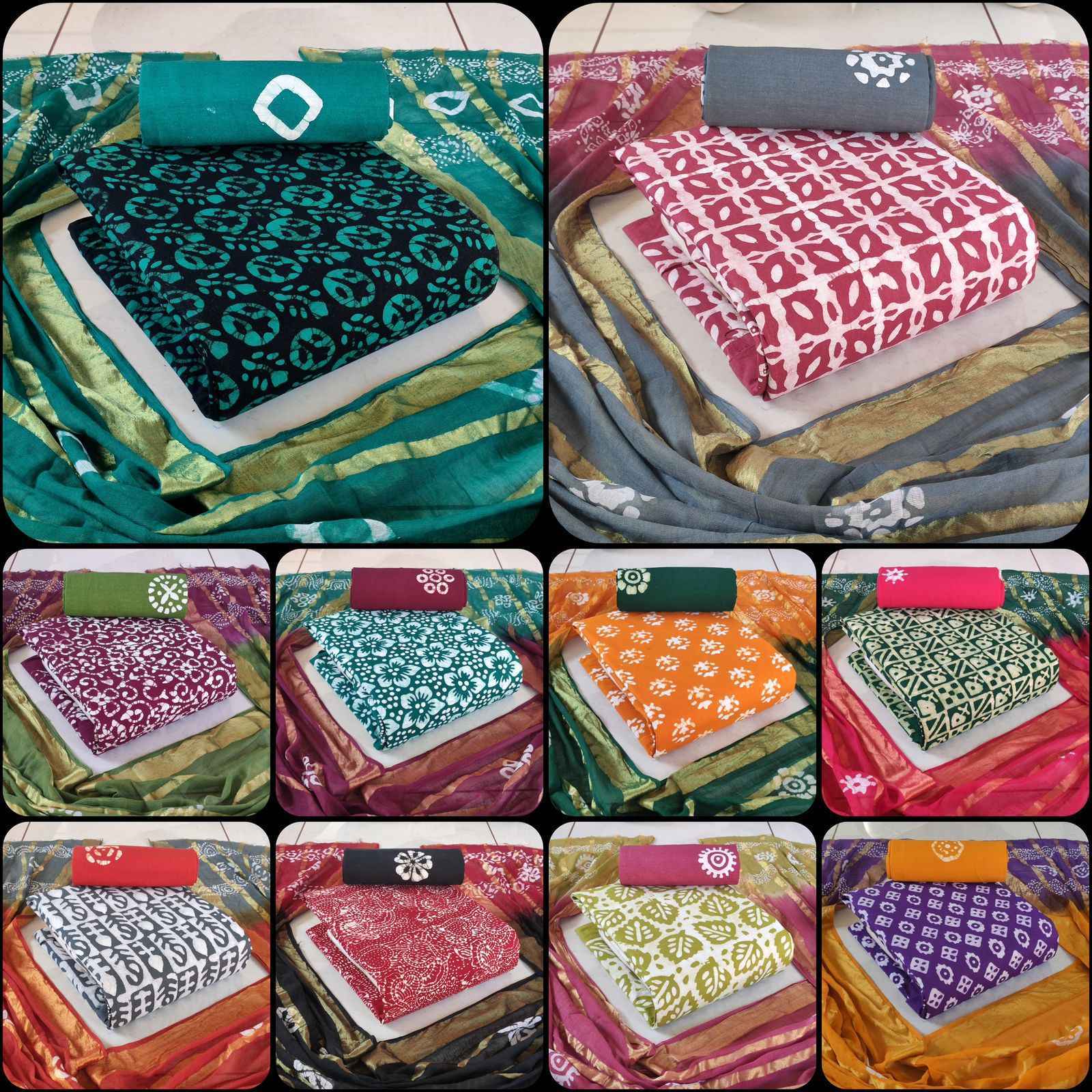 Hand Blok Wax Batik Cotton Non Catalog Dress Material 10 pcs Catalogue