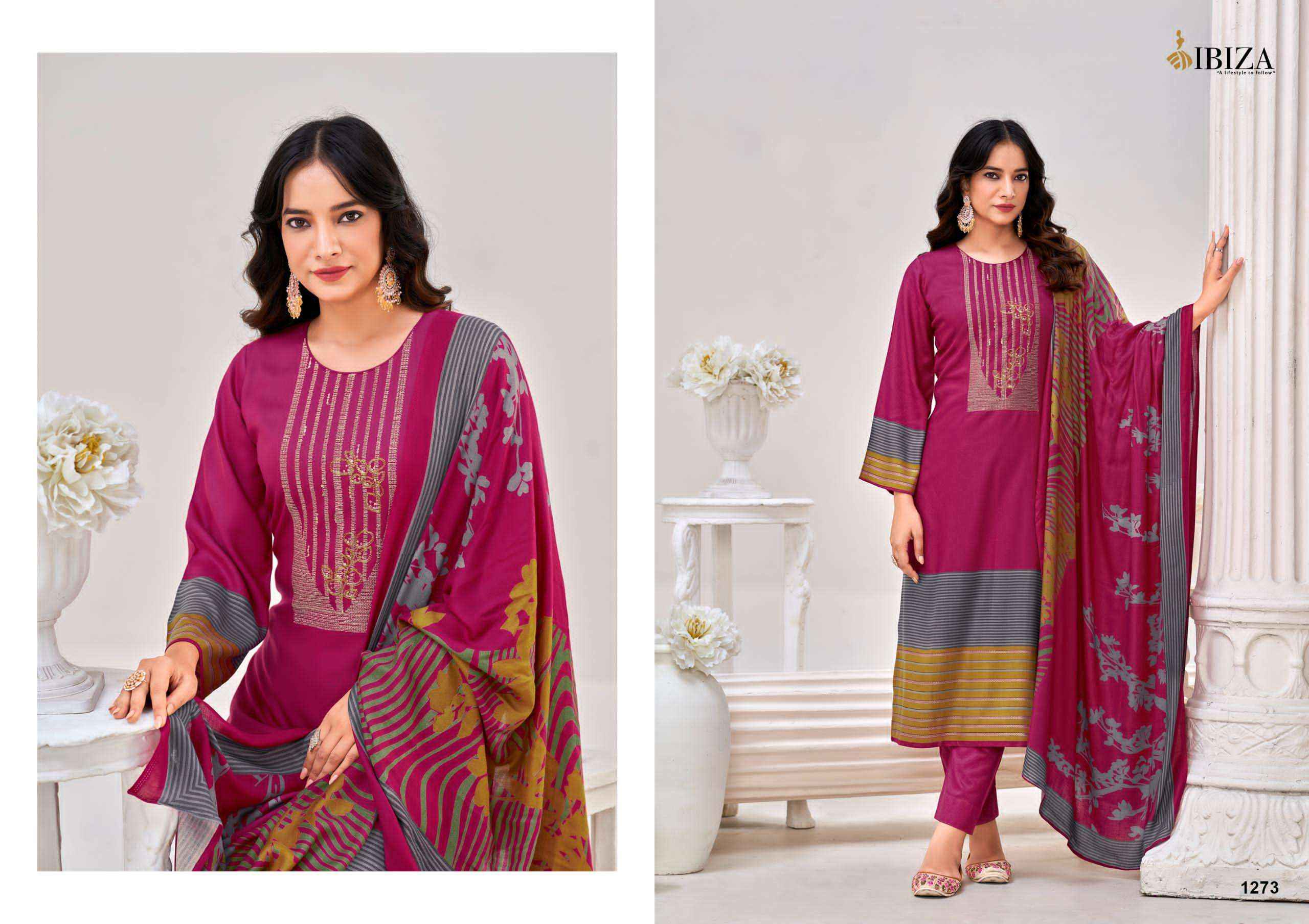 Ibiza Ek Nazar Viscouse Dress Material 4 pcs Catalogue
