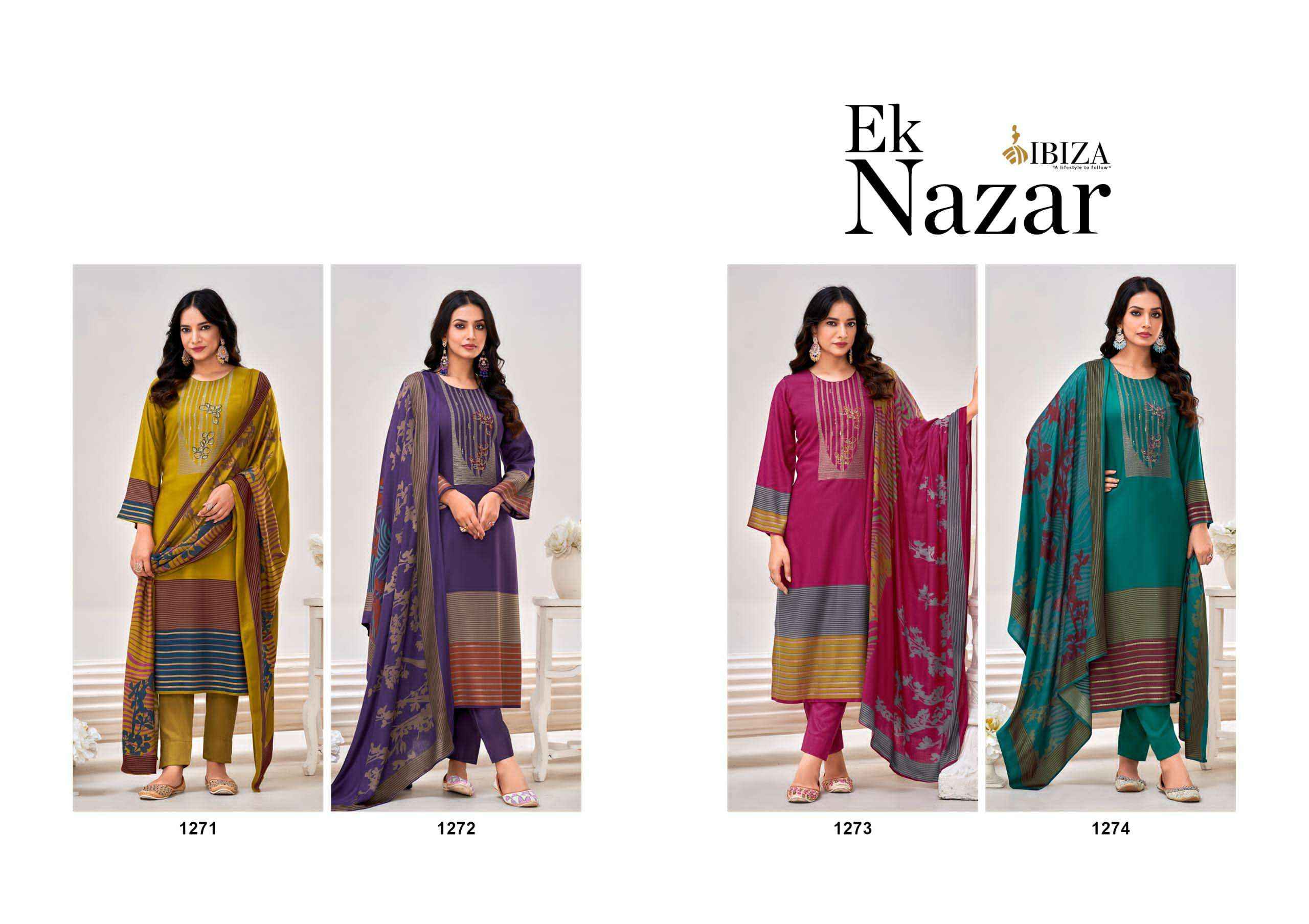 Ibiza Ek Nazar Viscouse Dress Material 4 pcs Catalogue
