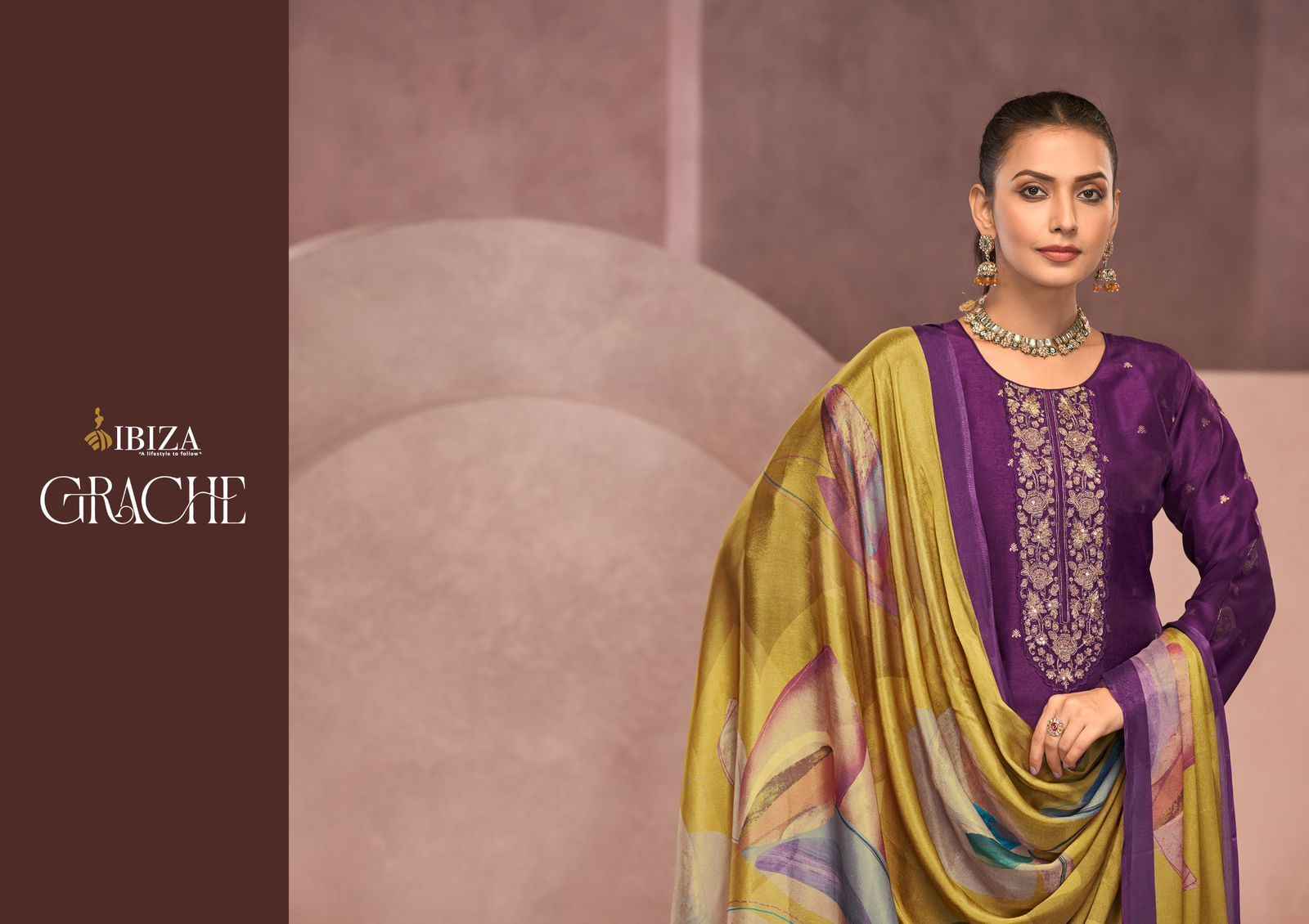 Ibiza Grache Silk Dress Material 4 pcs Catalogue