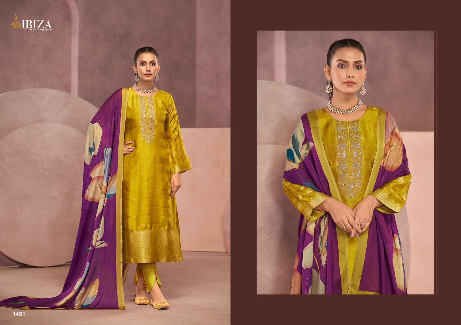 Ibiza Grache Silk Dress Material 4 pcs Catalogue