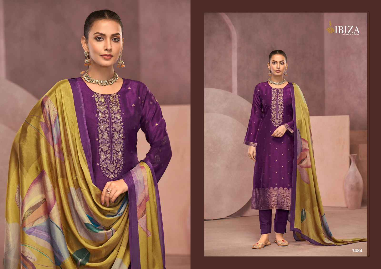 Ibiza Grache Silk Dress Material 4 pcs Catalogue
