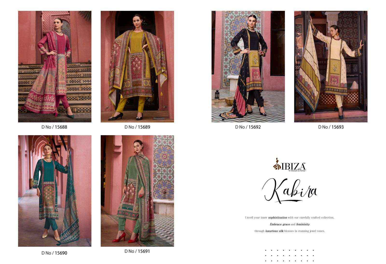 ibiza Kabira Viscouse Pashmina Dress Material 6 pcs Catalogue