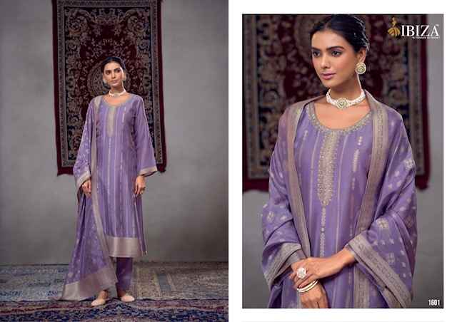 Ibiza Kalika Silk Jacquard Dress Material 4 pcs Catalogue