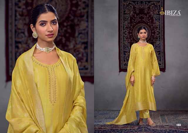 Ibiza Kalika Silk Jacquard Dress Material 4 pcs Catalogue