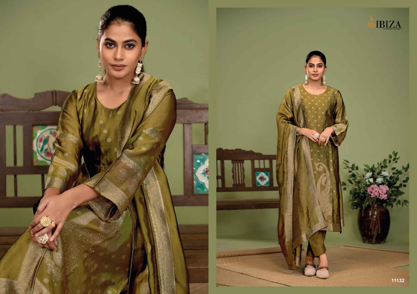 Ibiza Nora Banglory Silk Dress Material 4 pcs Catalogue