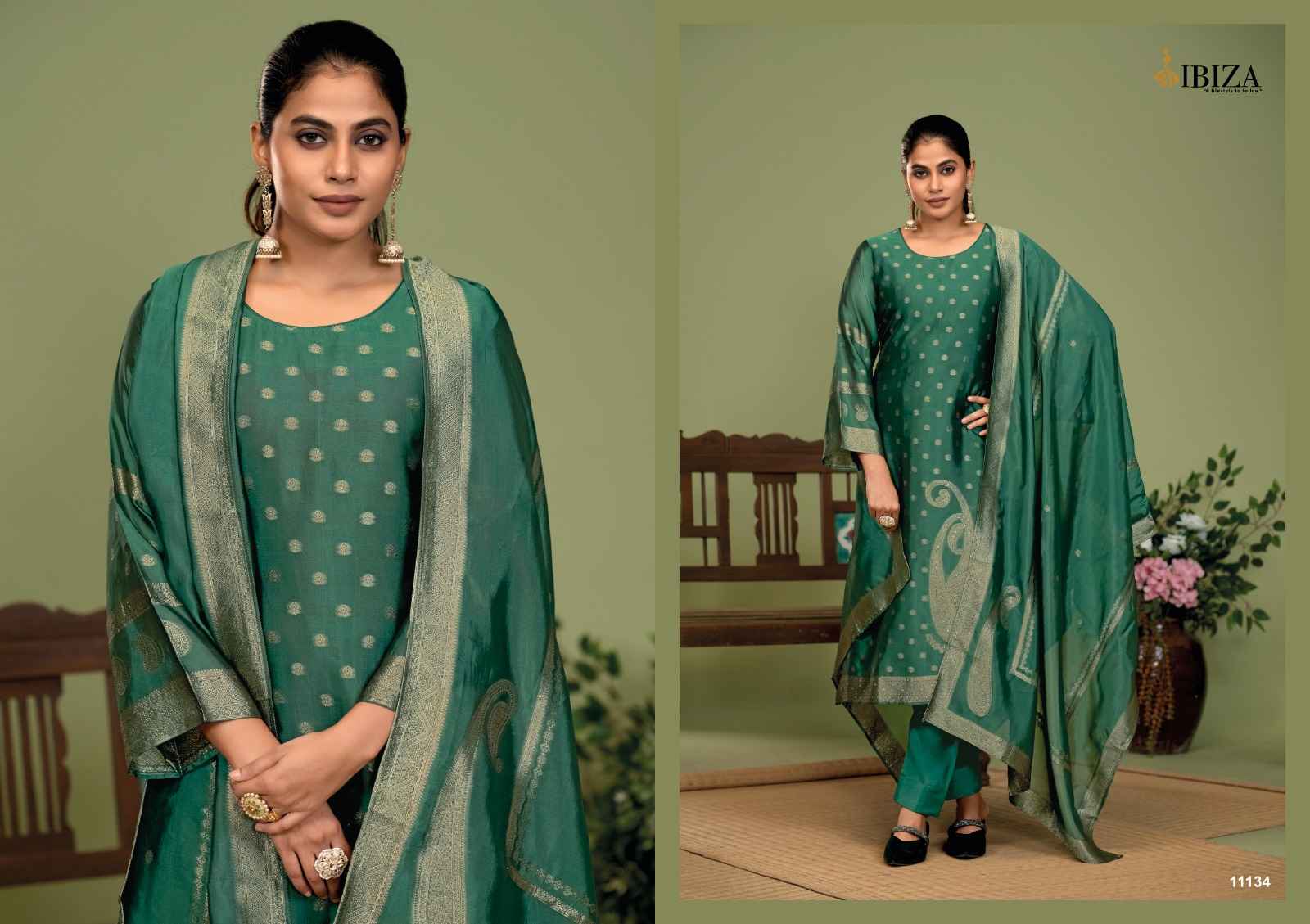 Ibiza Nora Banglory Silk Dress Material 4 pcs Catalogue