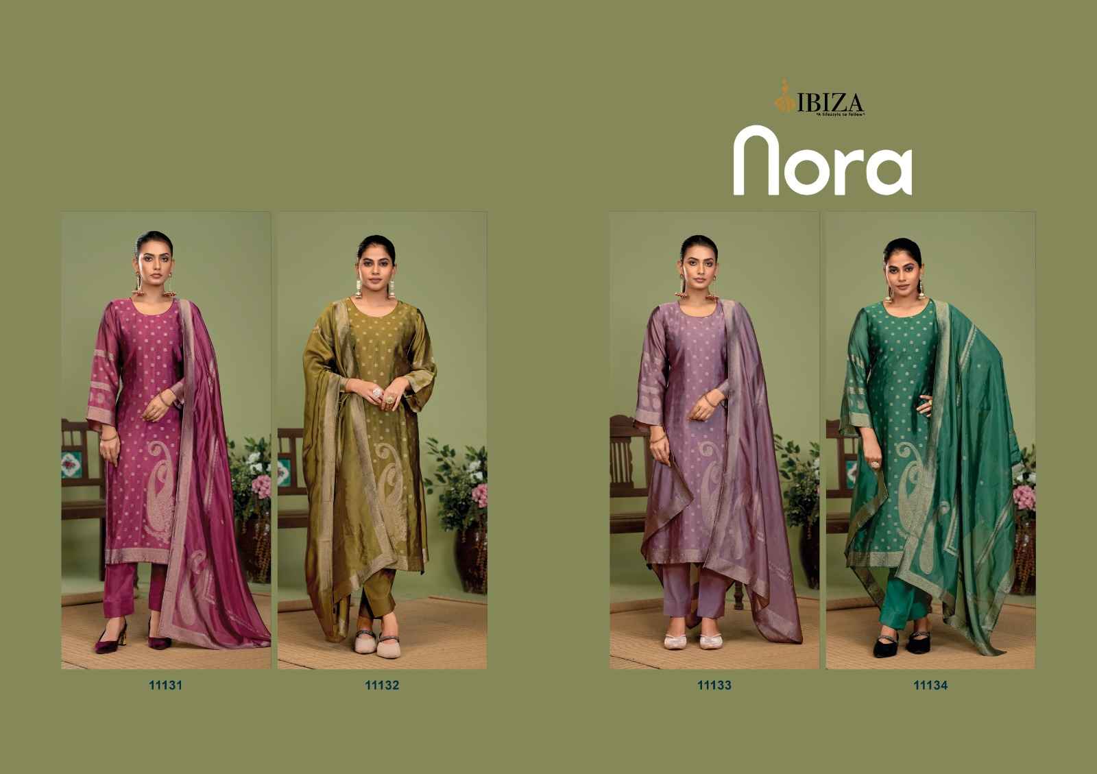 Ibiza Nora Banglory Silk Dress Material 4 pcs Catalogue