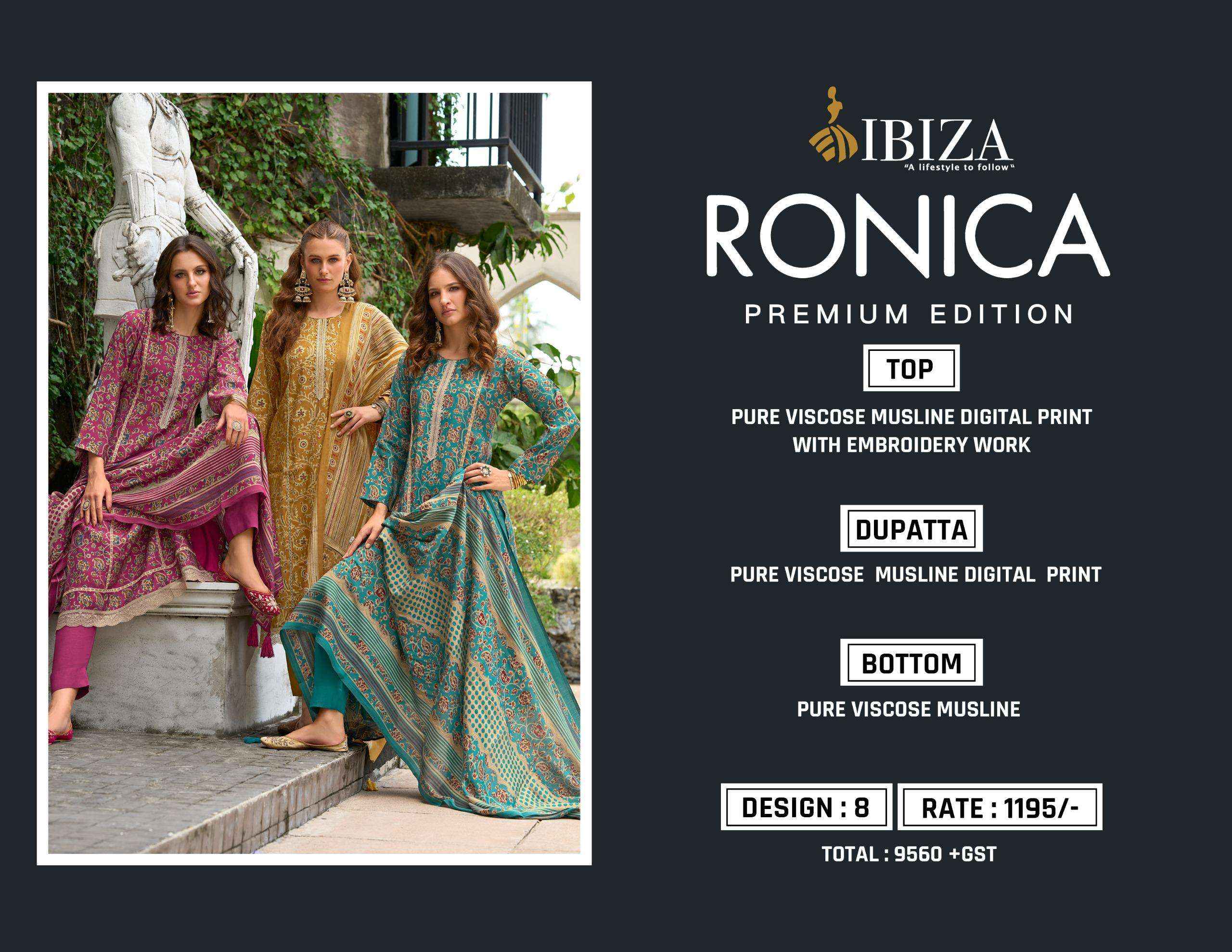 Ibiza Ronica Viscouse Dress Material 8 pcs Catalogue