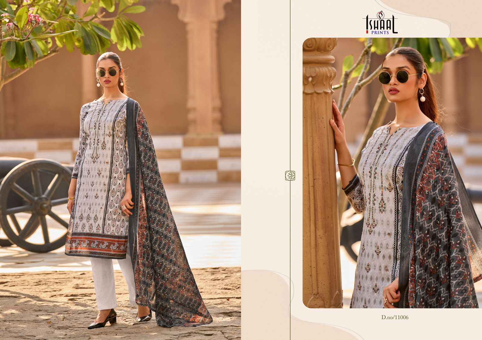 Ishaal Embroidered Vol 11 Lawn Cotton Dress Material 10 pcs Catalogue