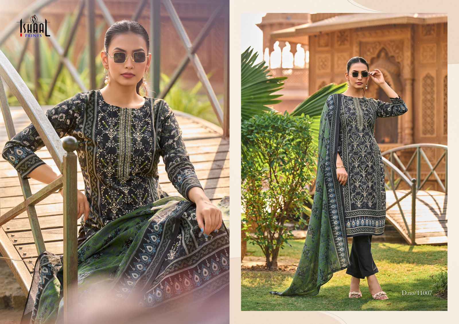 Ishaal Embroidered Vol 11 Lawn Cotton Dress Material 10 pcs Catalogue