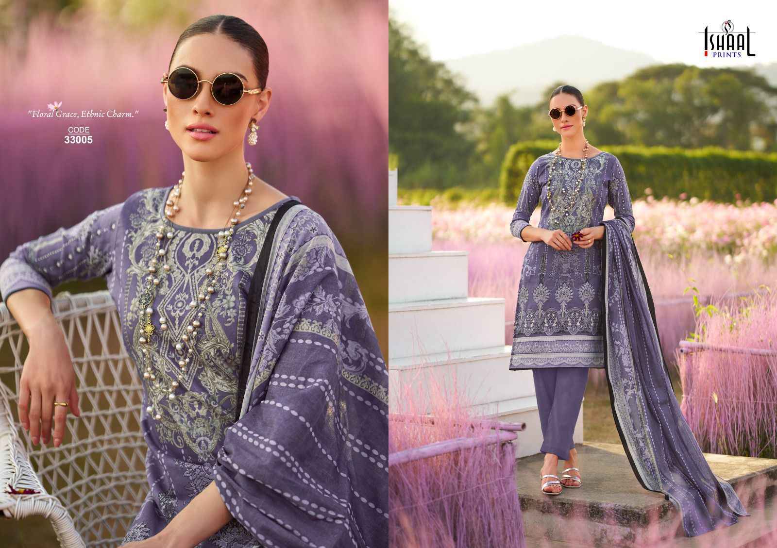 Ishaal Prints Gulmohar Vol 33 Lawn Dress Material 10 Pc Catalouge