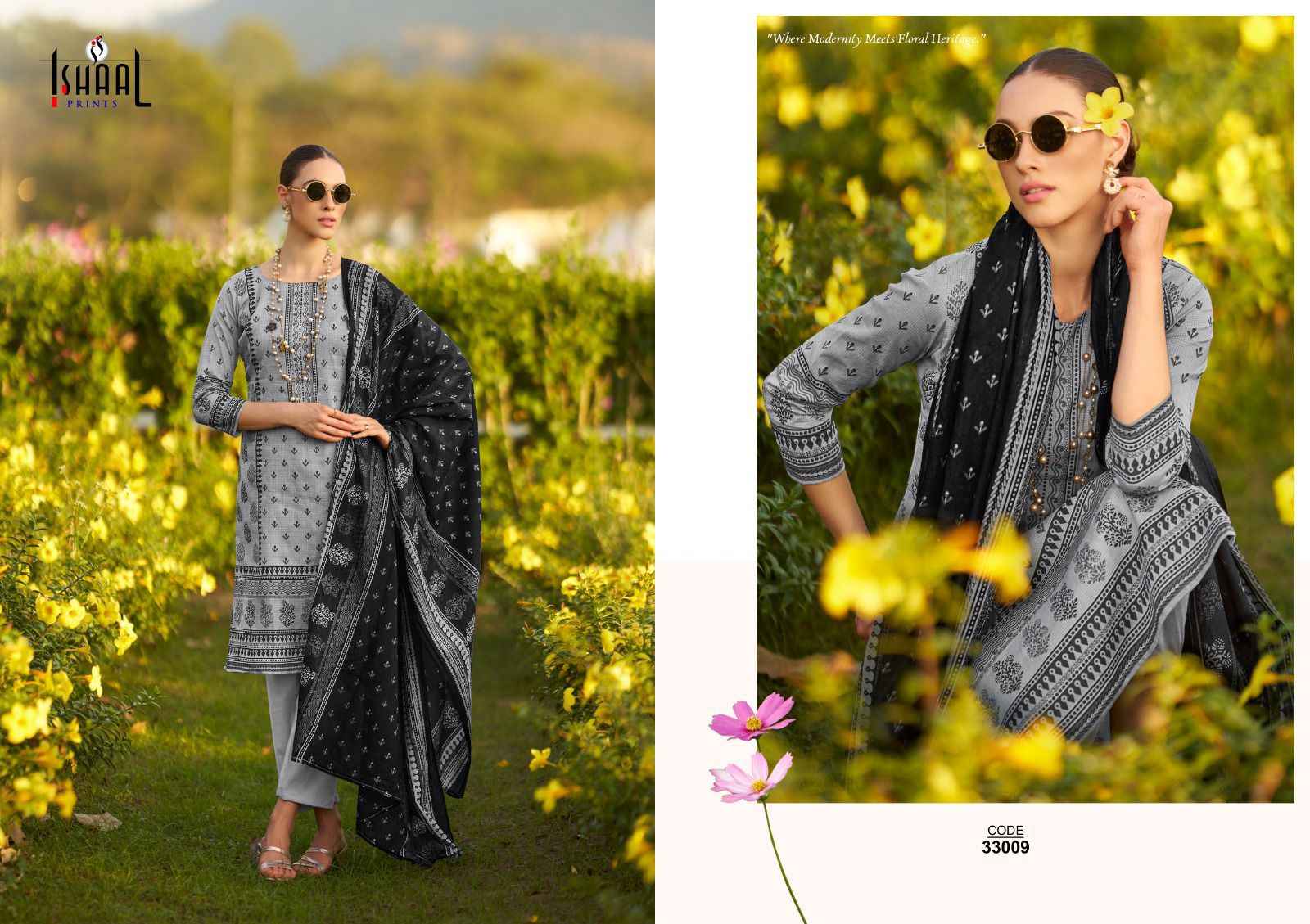 Ishaal Prints Gulmohar Vol 33 Lawn Dress Material 10 Pc Catalouge