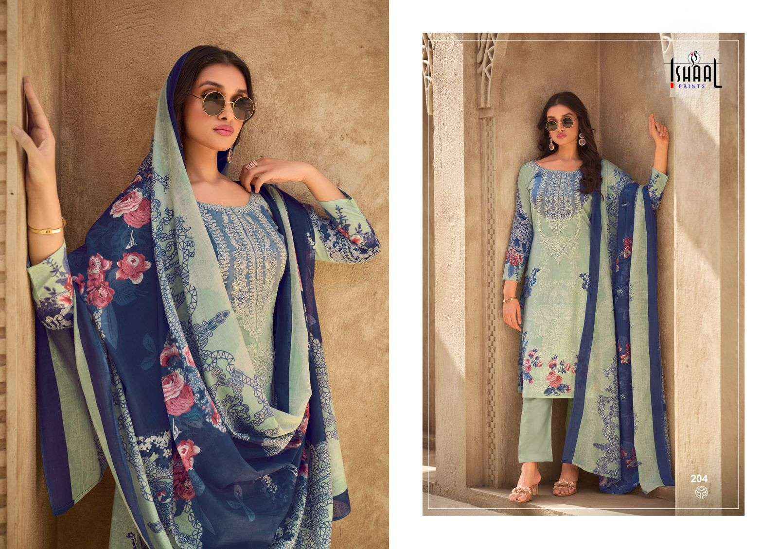Ishaal Prints Maria Vol 2 Lawn Cotton Dress Material 8 pcs Catalogue