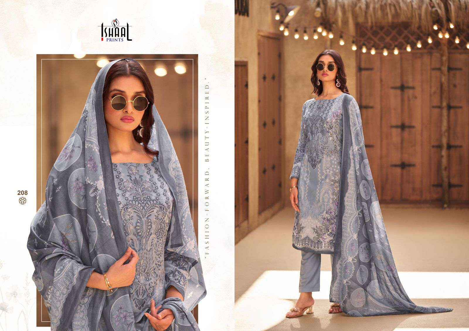 Ishaal Prints Maria Vol 2 Lawn Cotton Dress Material 8 pcs Catalogue