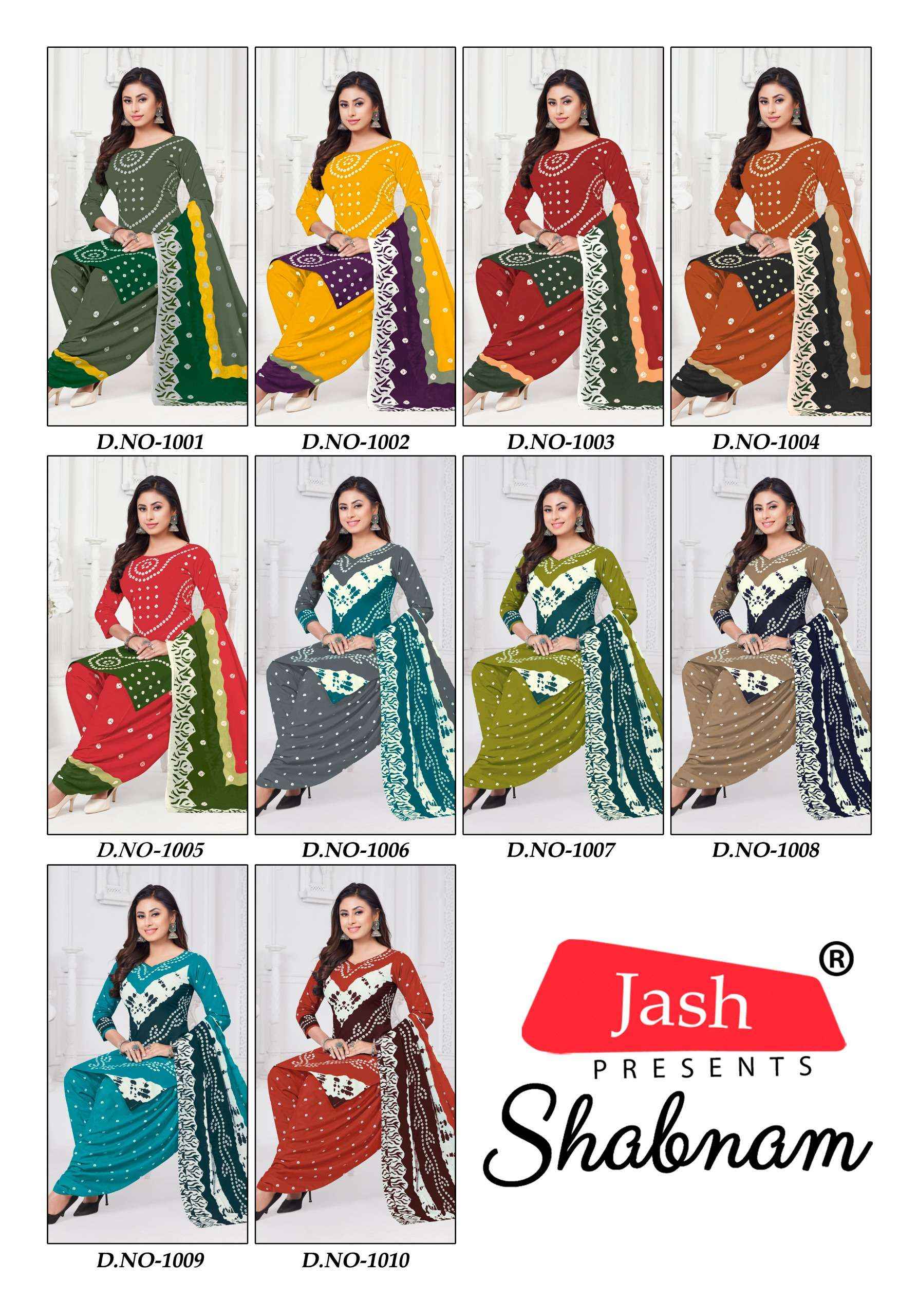 Jash Sabnam Cotton Dress Material 10 pcs Catalogue
