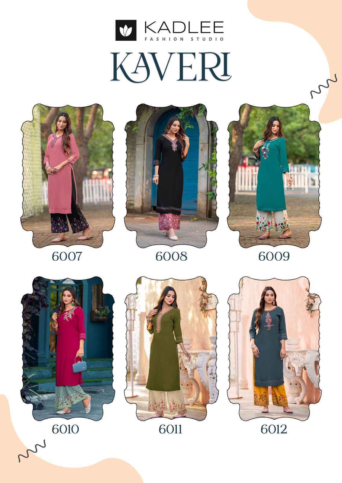 Kadlee Kaveri Vol 2 Rayon Kurti With Pant 6 Pc Catalouge