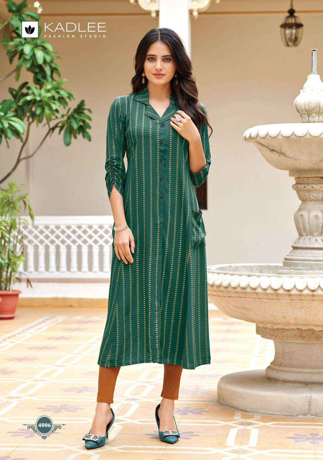 Kadlee Oraa Rayon Kurti 6 pcs Catalogue