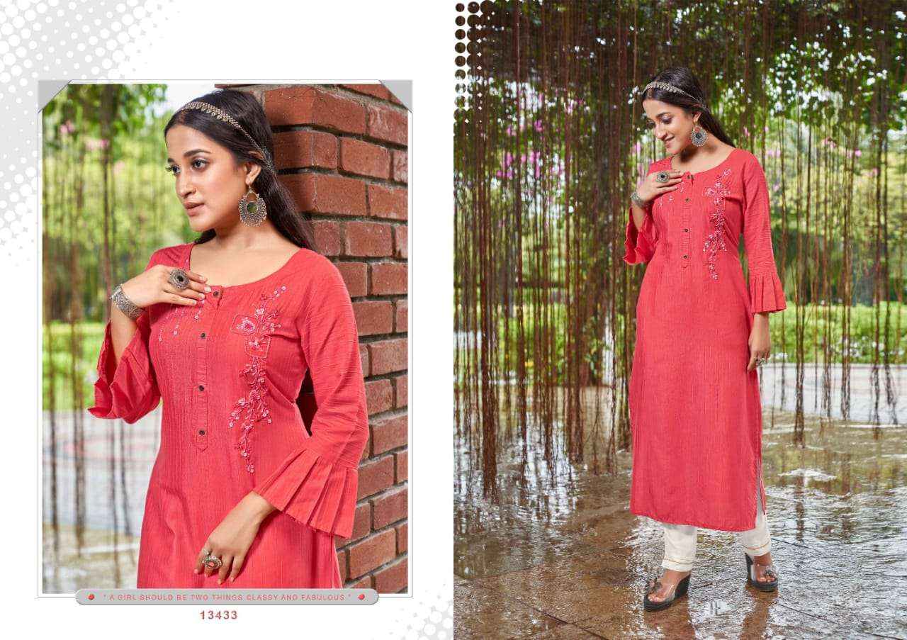 Kalaroop Kajree Fashion Crush Rayon Kurti 6 pcs Catalogue