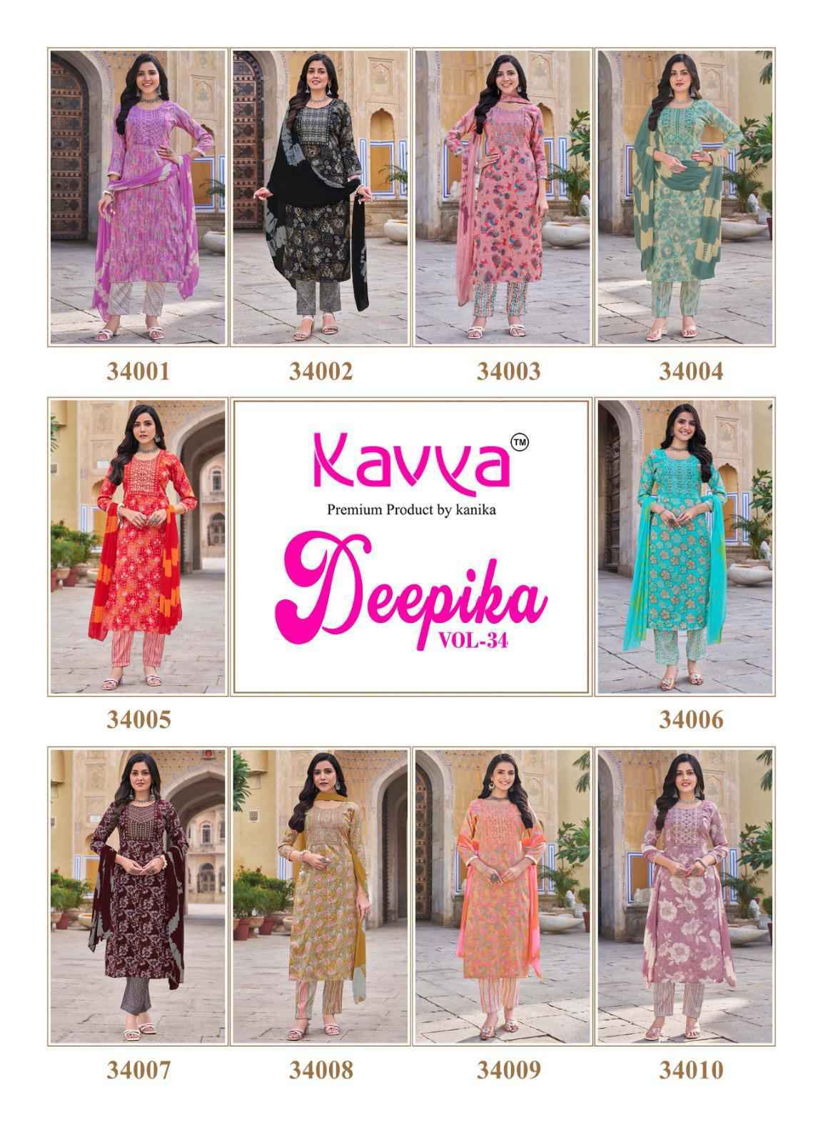 Kavya Deepika Vol 34 Capsule Kurti Combo 10 pcs Catalogue