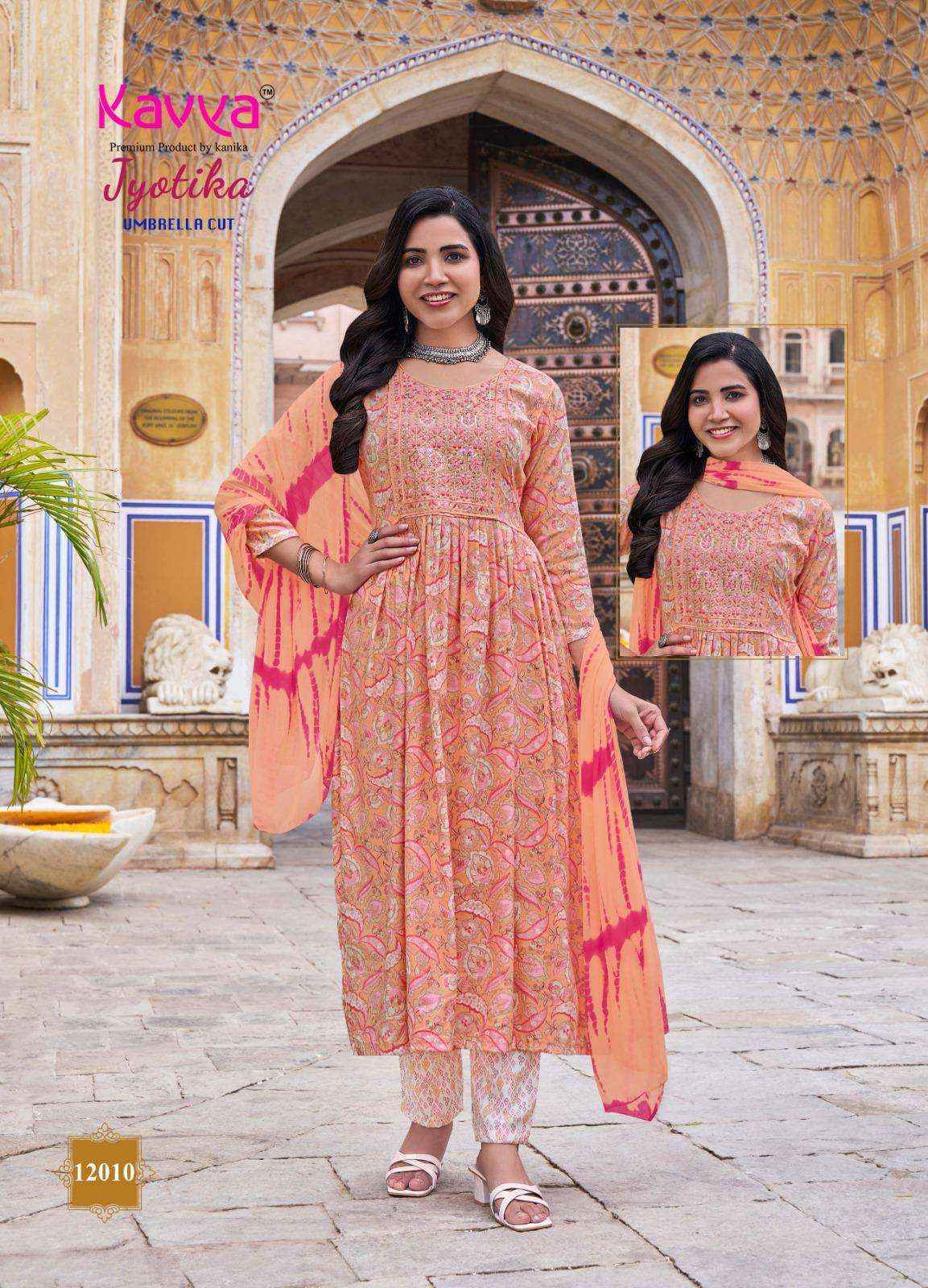 Kavya Jyotika Vol 12 Capsule Foil Kurti Combo 10 pcs Catalogue