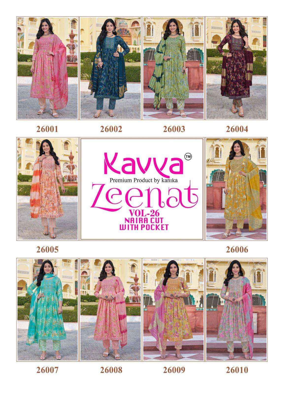 Kavya Zeenat Vol 26 Capsule Kurti Combo 10 pcs Catalogue