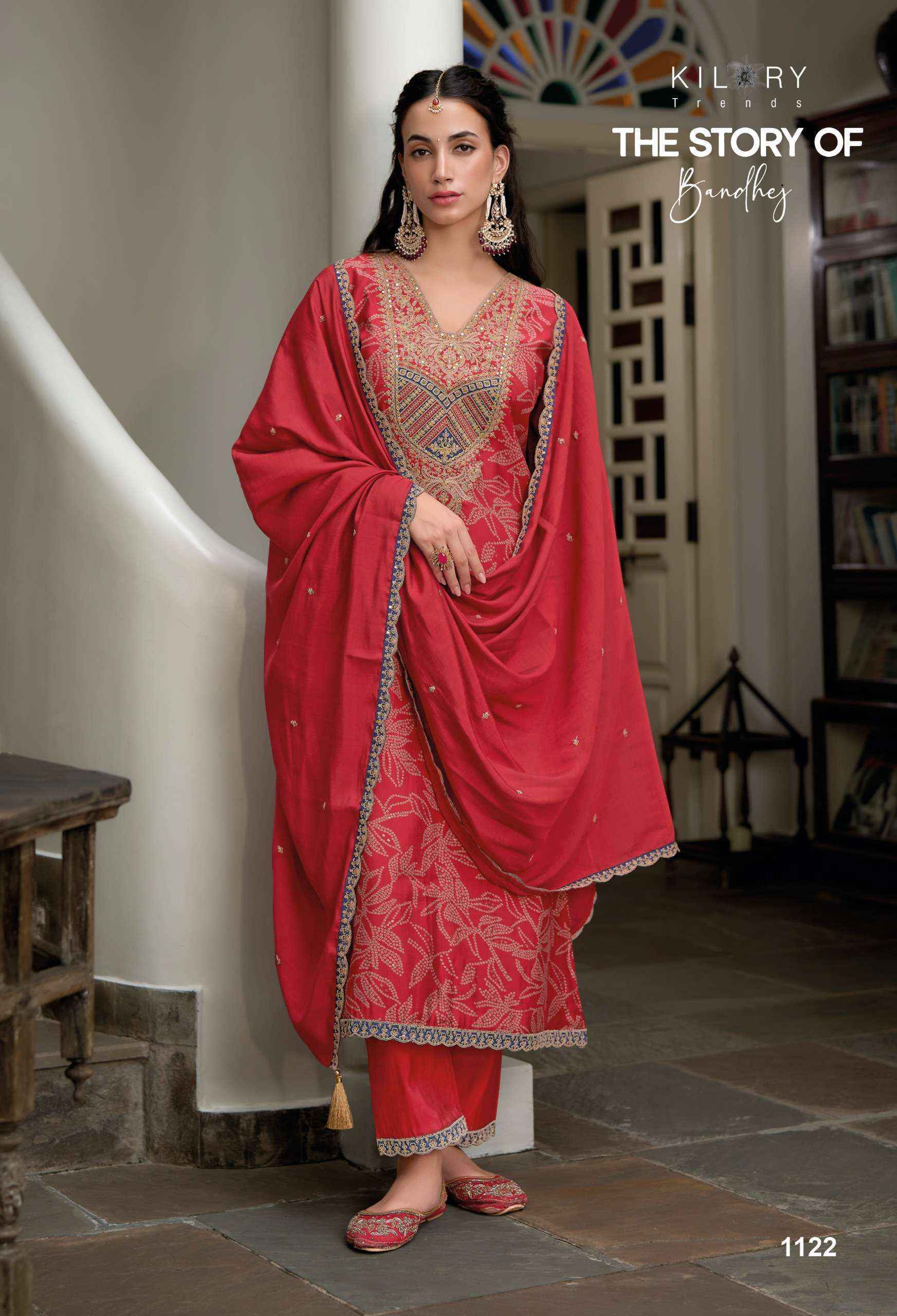 Kilory Trendz The Story Of Bandhej Viscouse Silk Dress Material 8 pcs Catalogue