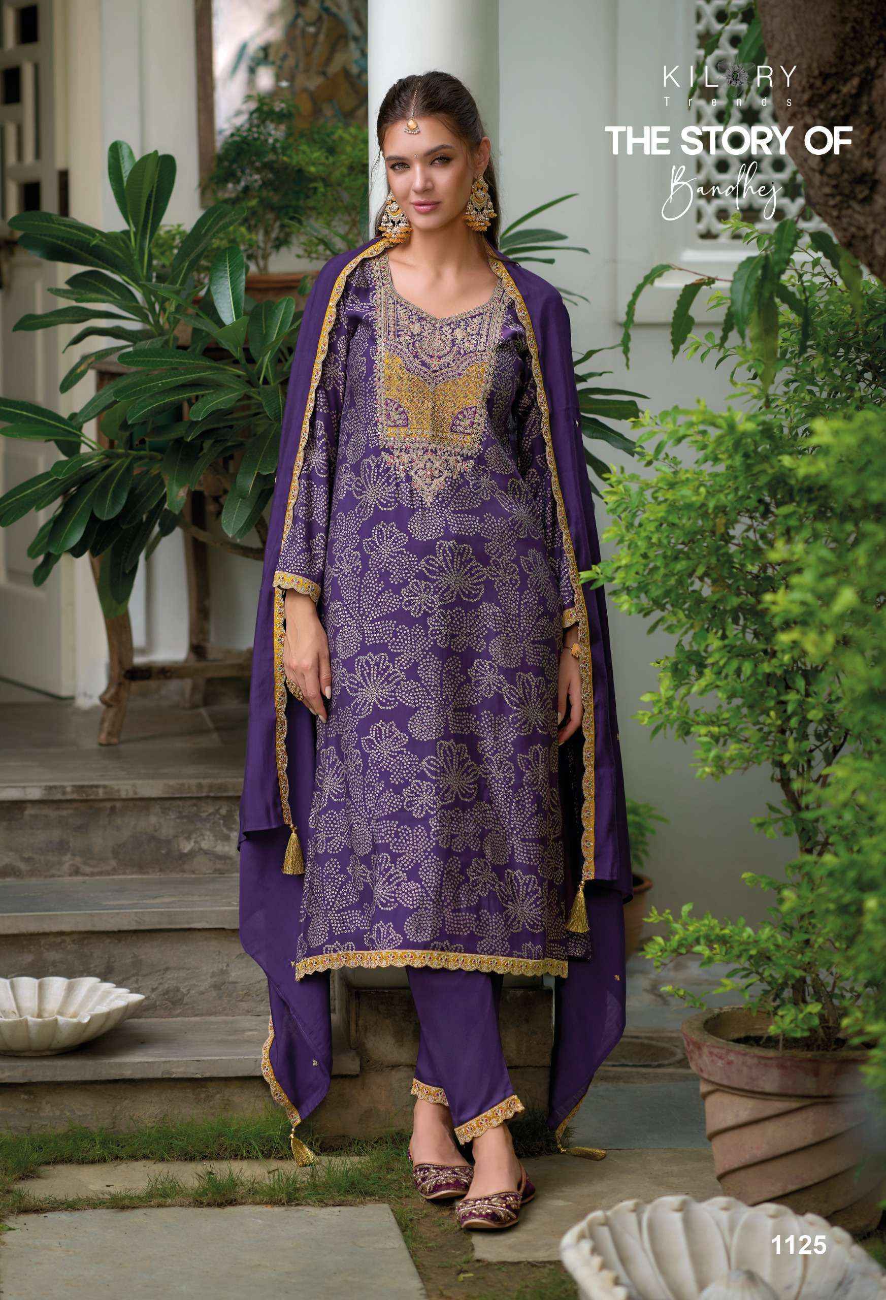 Kilory Trendz The Story Of Bandhej Viscouse Silk Dress Material 8 pcs Catalogue