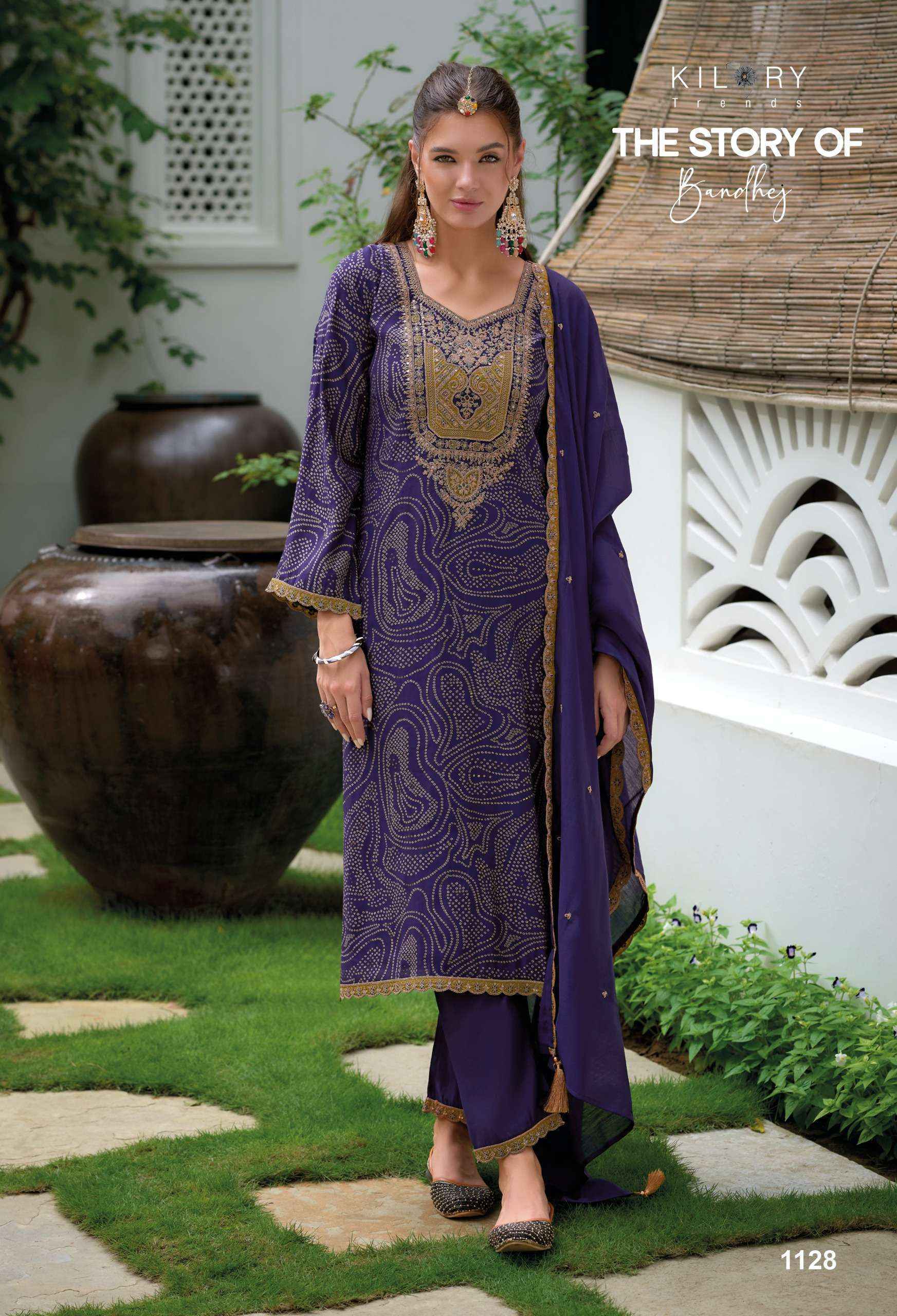 Kilory Trendz The Story Of Bandhej Viscouse Silk Dress Material 8 pcs Catalogue