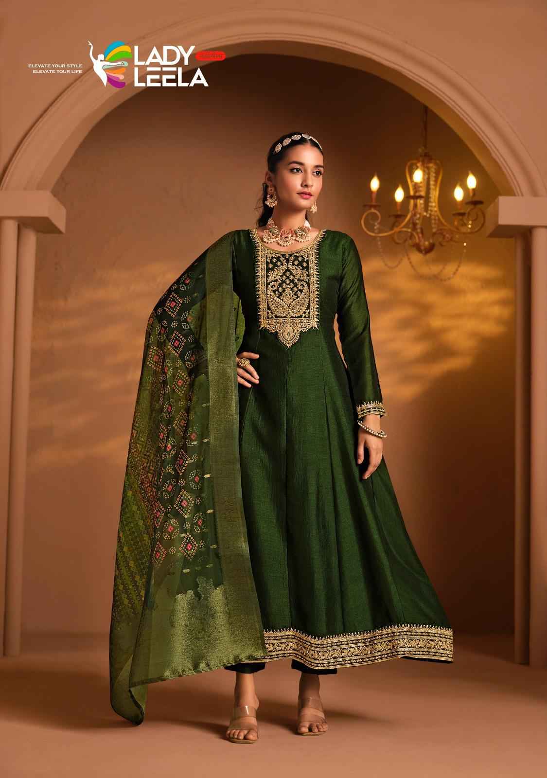 Lady Leela Shayari Readymade Vichitra Silk Dress 4 pcs Catalogue