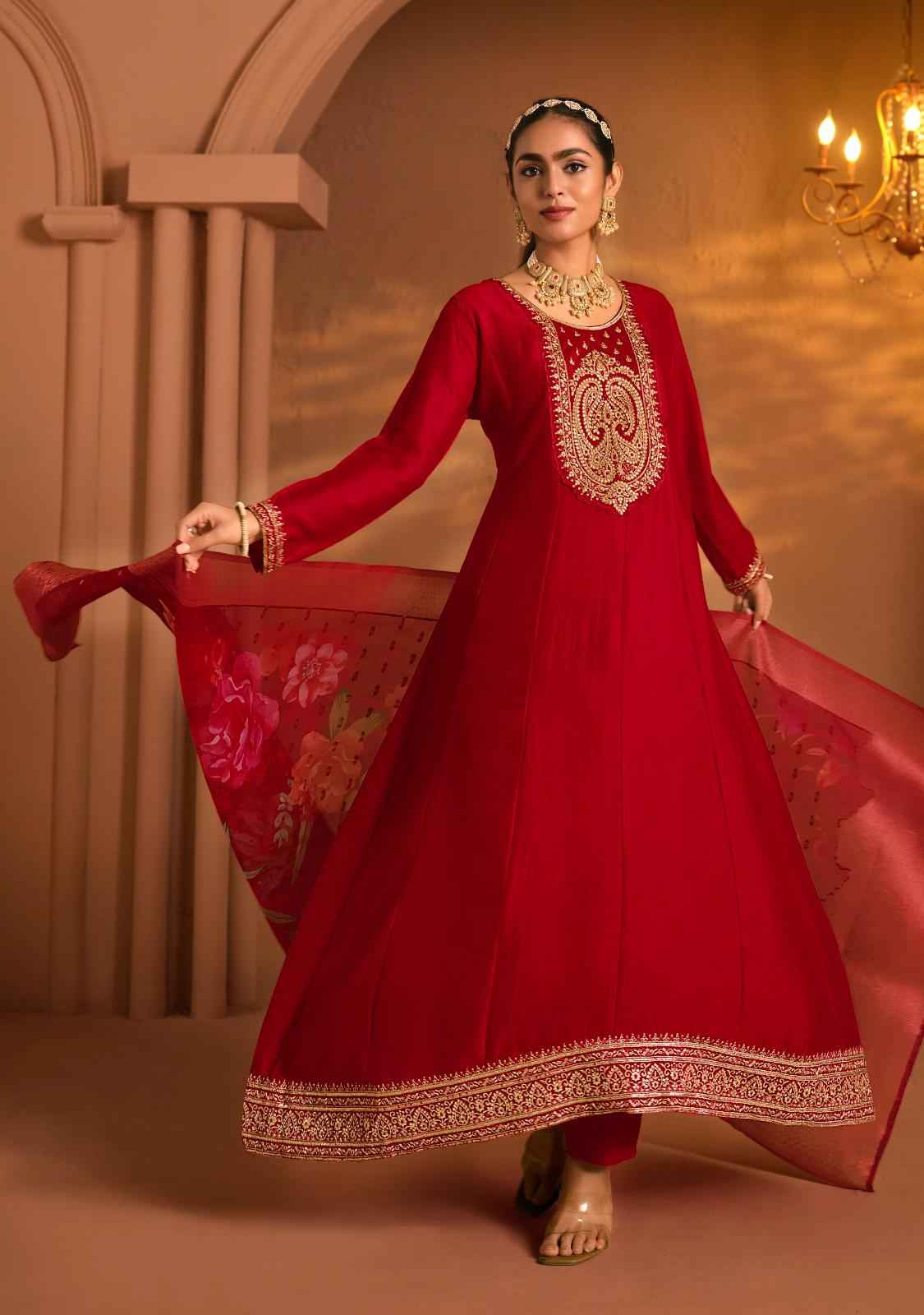 Lady Leela Shayari Readymade Vichitra Silk Dress 4 pcs Catalogue