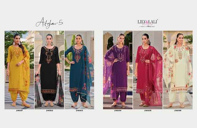 Lily & Lali Afghani 5 Silk Kurti Combo 6 pcs Catalogue