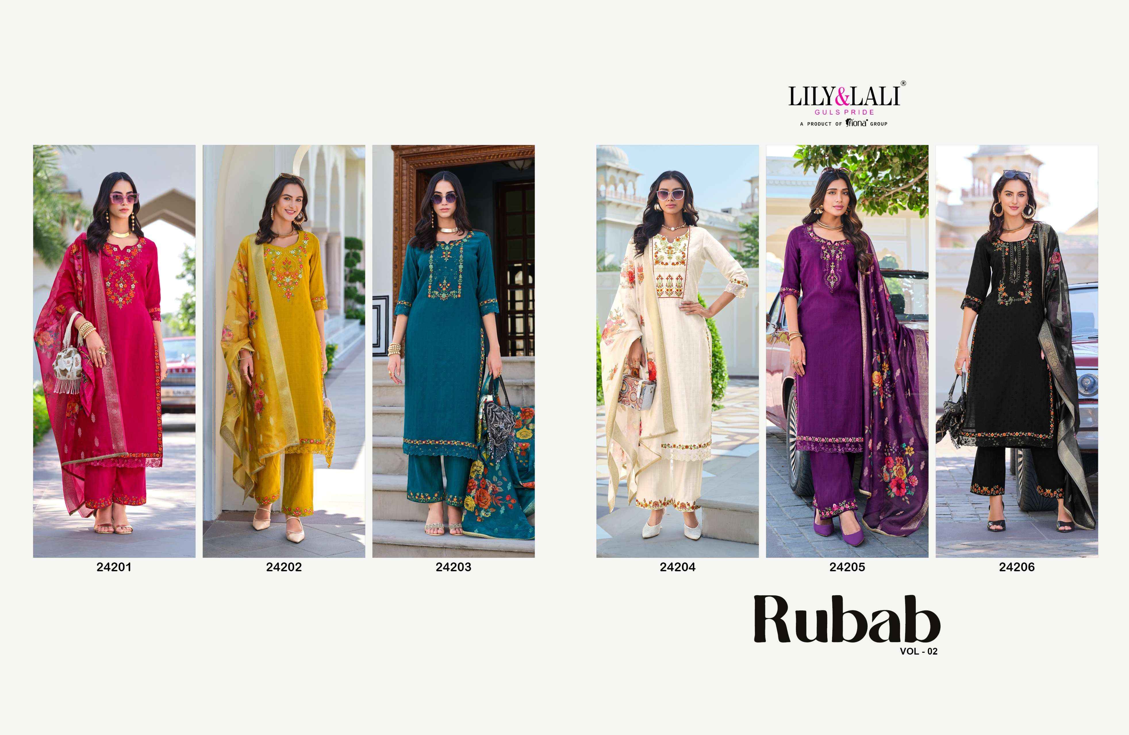 Lily & Lali Rubab Vol 2 Viscose Silk Kurti Combo 6 pcs Catalogue