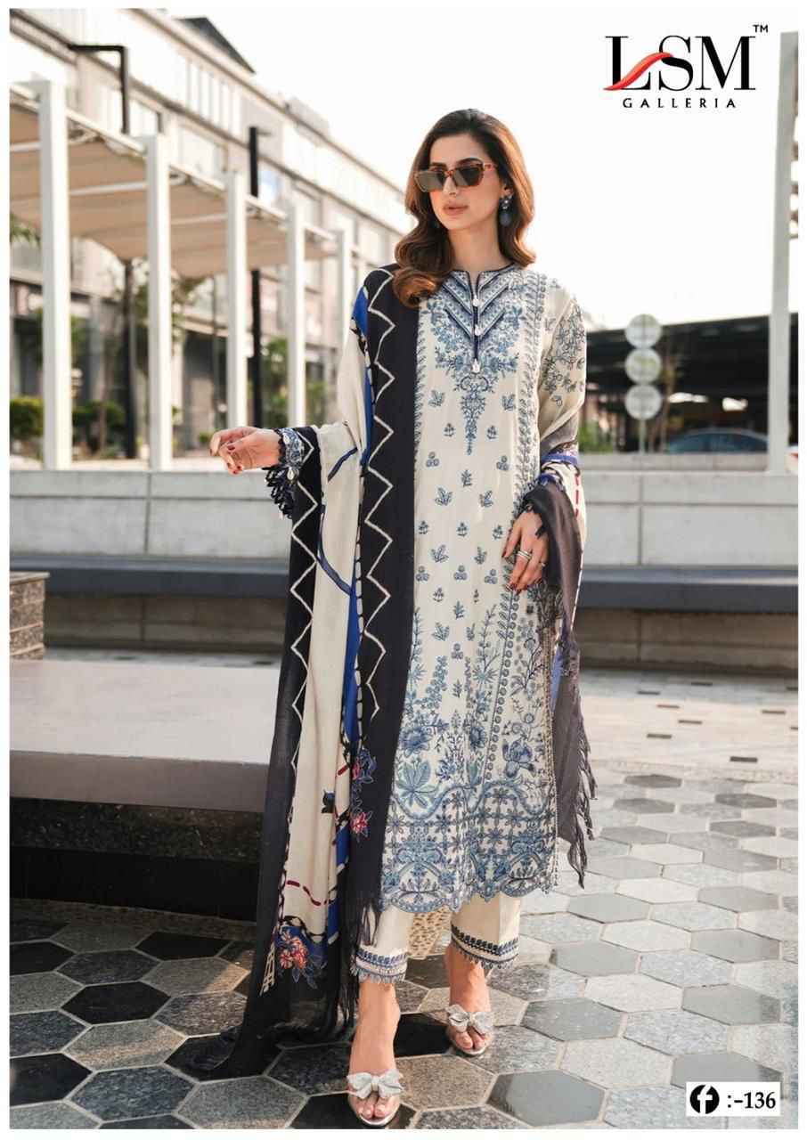 LSM Galleria Firdous Queen Lawn Vol 13 Lawn Cotton Dress Material 6 pcs Catalogue