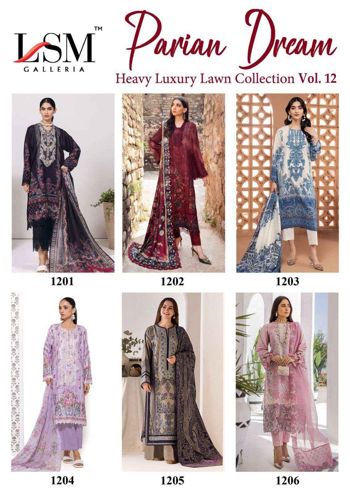 LSM Galleria Parian Dream Vol 12 Lawn Dress Material 6 pcs